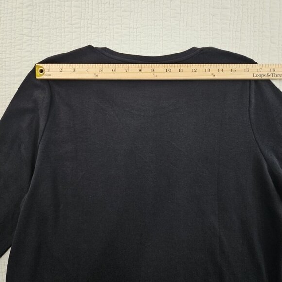 Kim Rogers Perfectly Soft Tee NEW Women's XXL Deep Black 3/4 Length Sleeve NWT - Picture 10 of 13